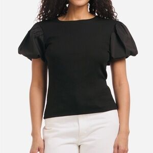 True Religion Black Puff Sleeve Blouse